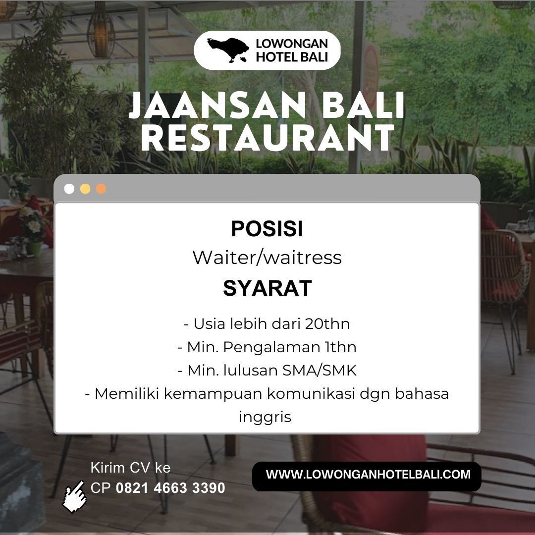 Lowongan Jaansan Bali Restaurant Petitenget