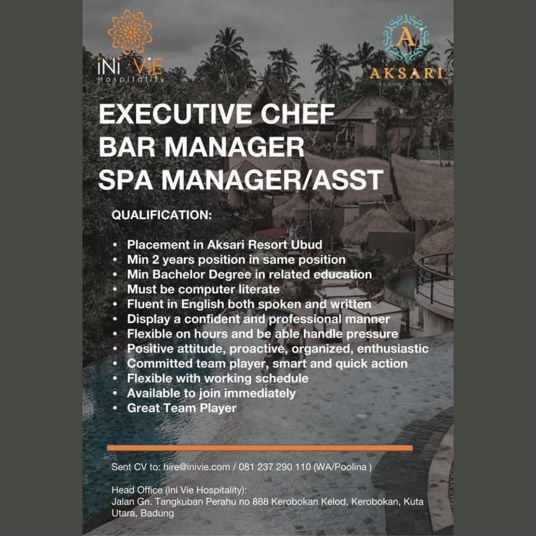 Lowongan iNI Vie Hospitality Kuta