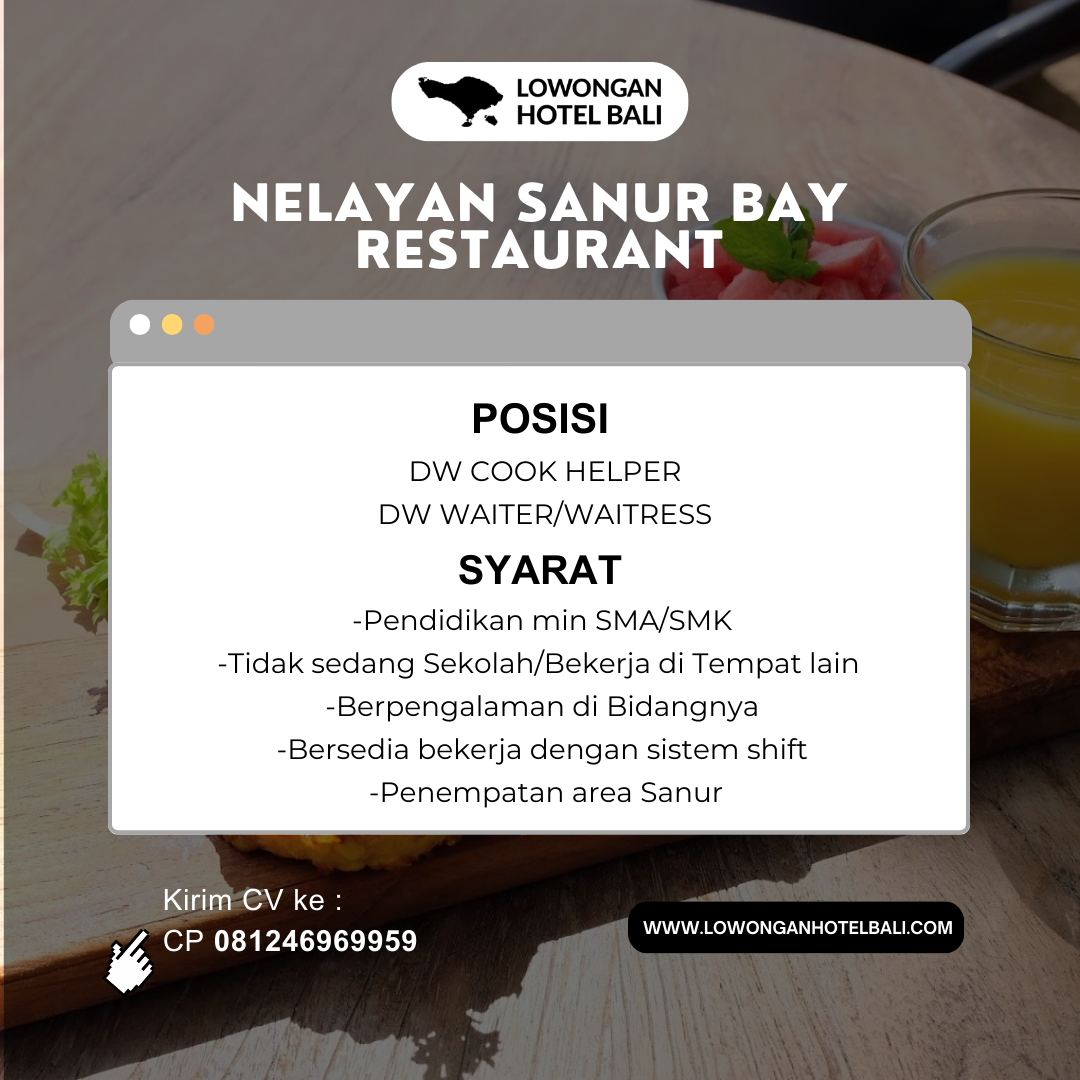Lowongan Nelayan Sanur Bay Restaurant