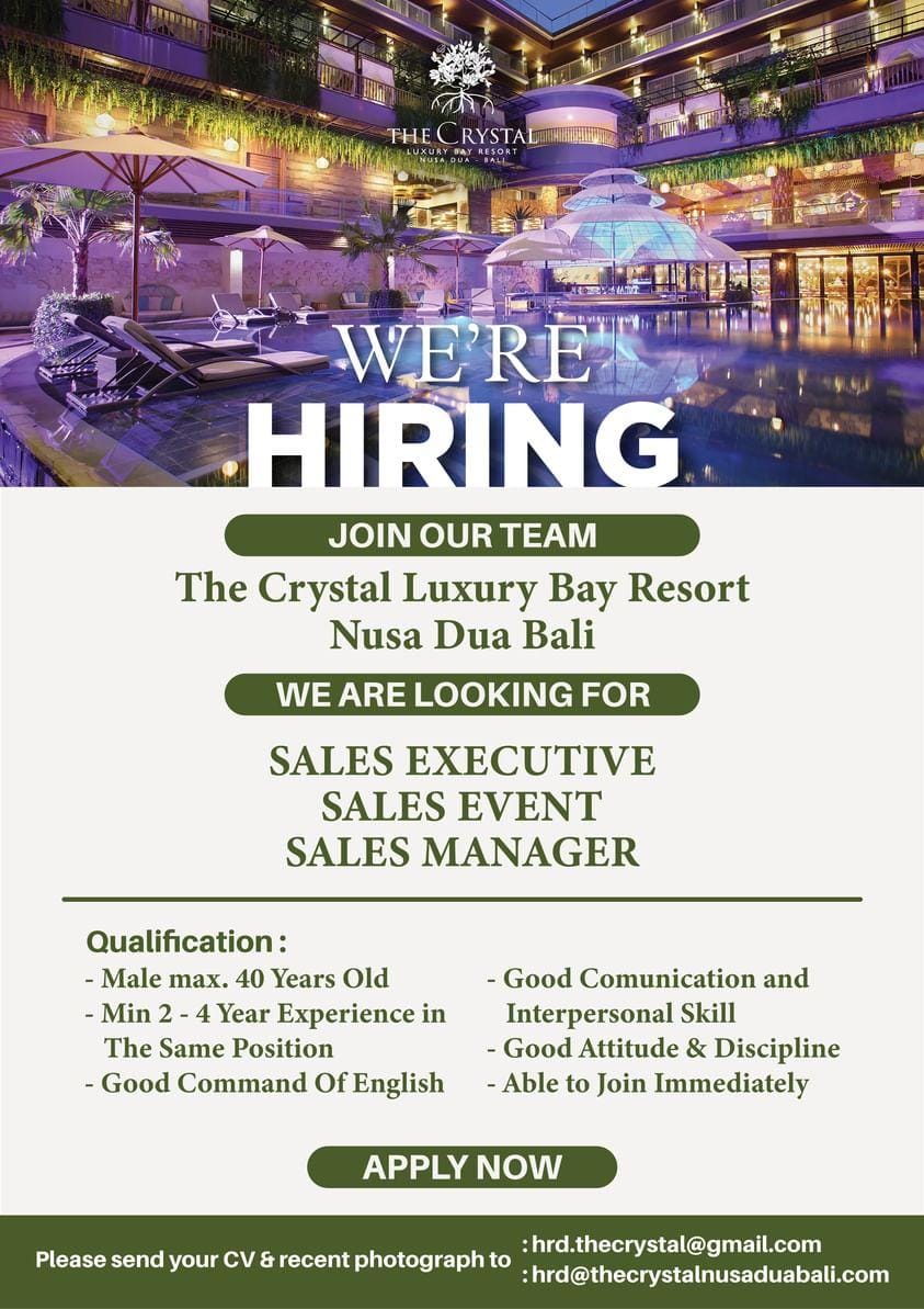 Lowongan The Crystal Luxury Bay Resort Nusa Dua