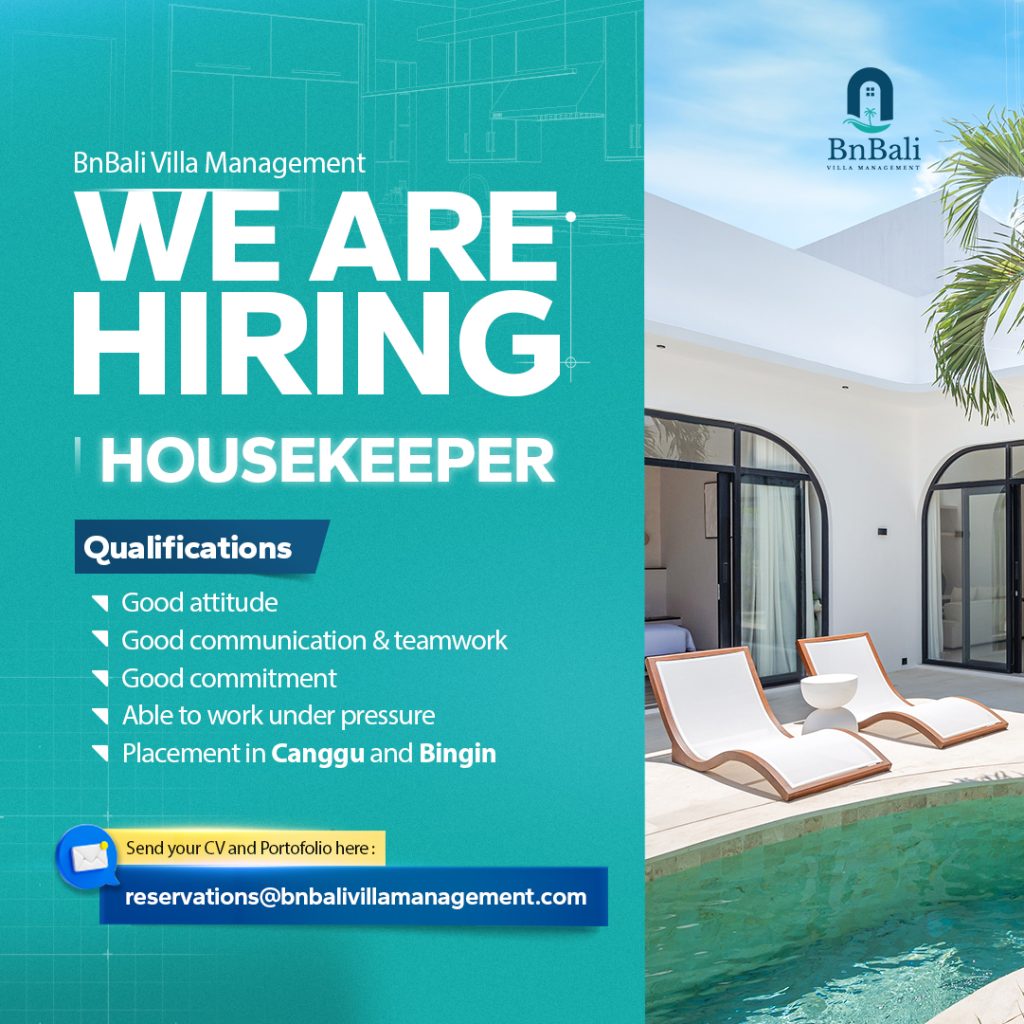 Lowongan Housekeeper BnBali Villas Management