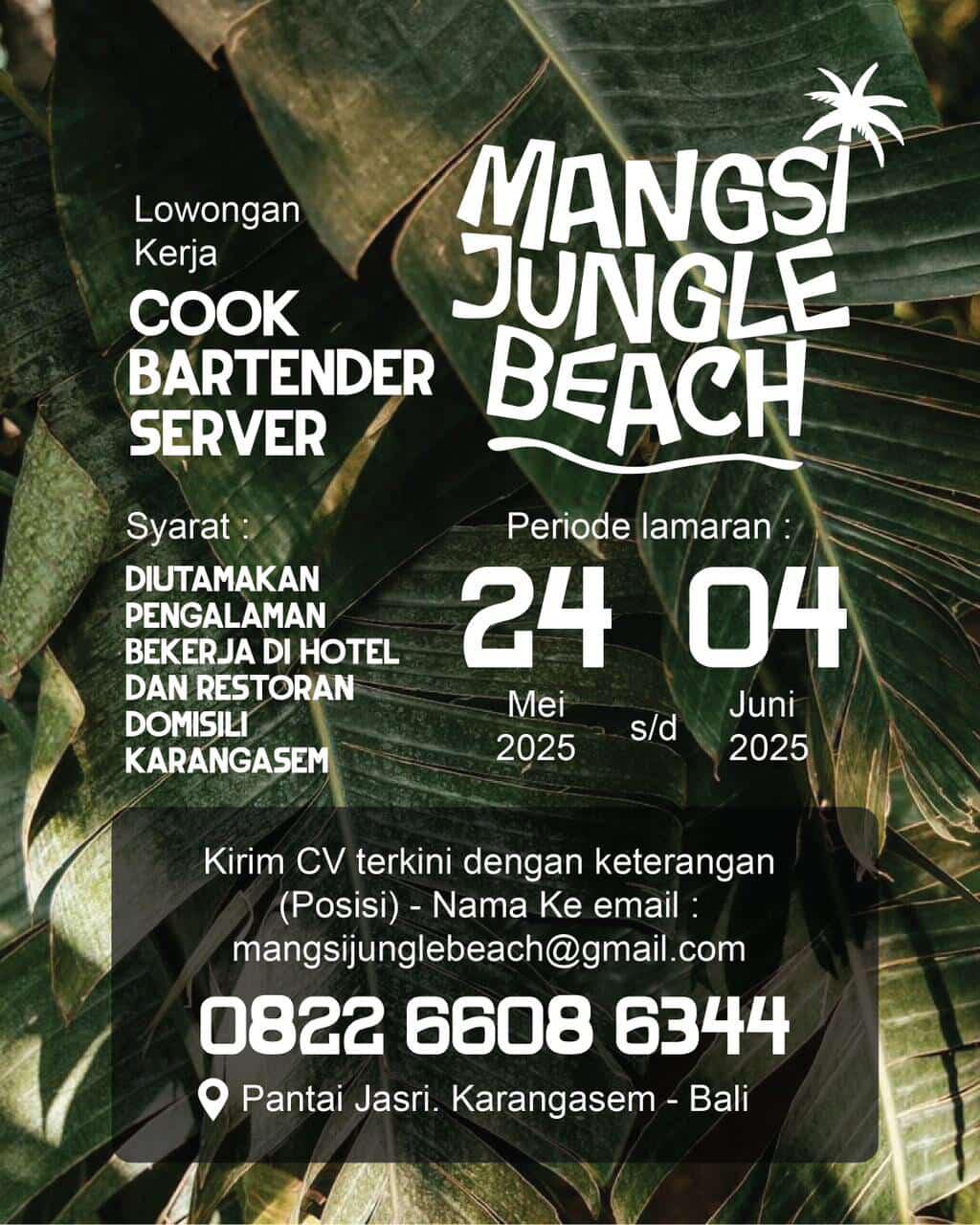Lowongan Mangsi Jungle Beach